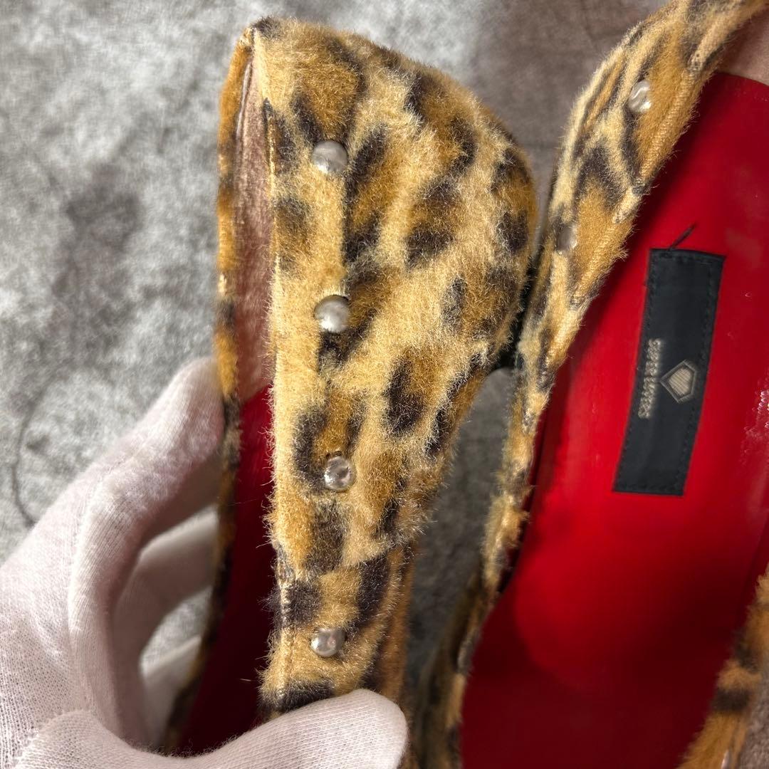 レア SUPER LOVERSヒョウ柄 スカルパンプス Mサイズ約24.5cm