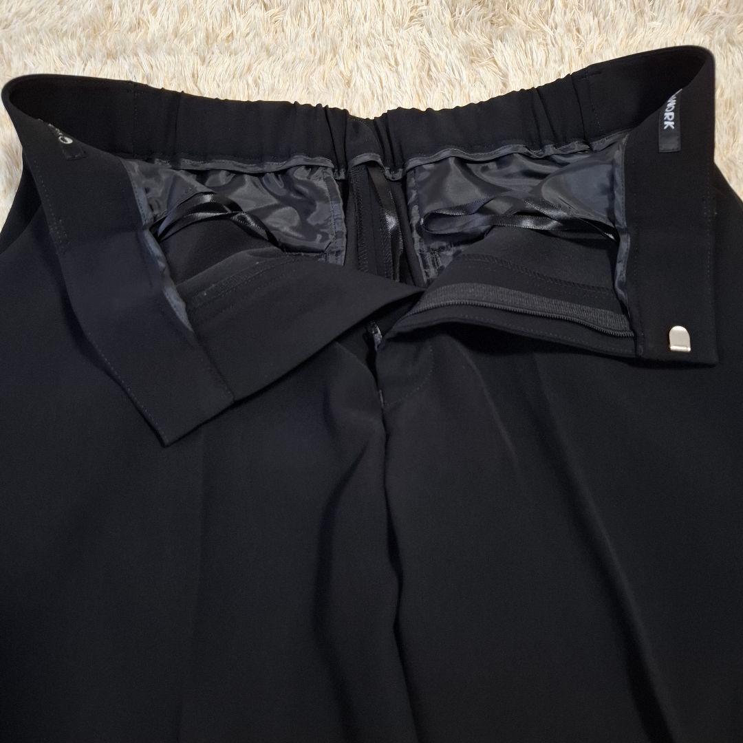 AOKI MeWORK 洗える スーツセットアップ ストレッチ パンツ ブラック