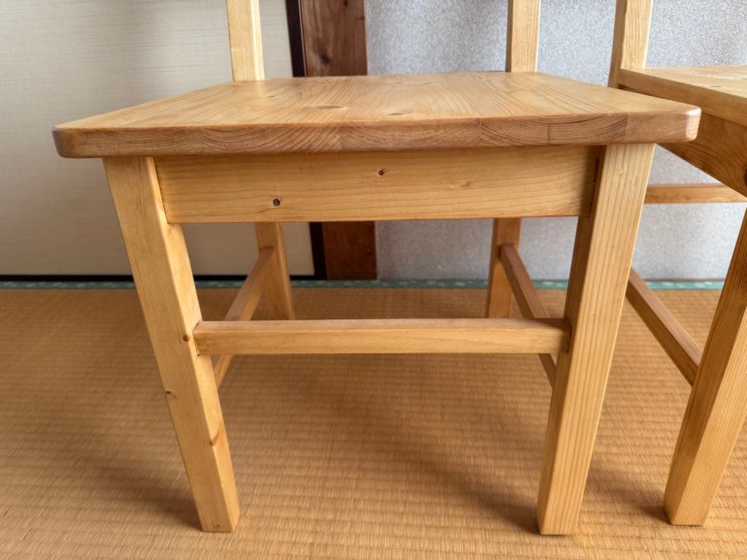 天然木パイン無垢材 ダイニングチェア