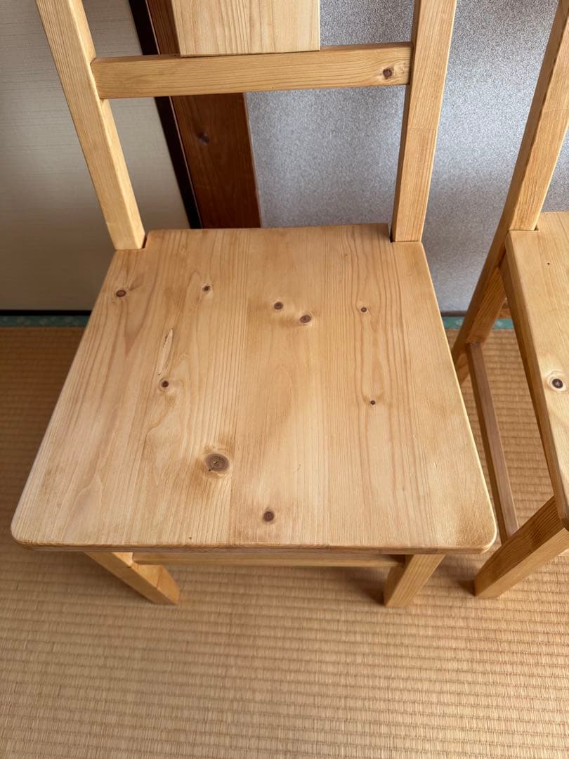 天然木パイン無垢材 ダイニングチェア