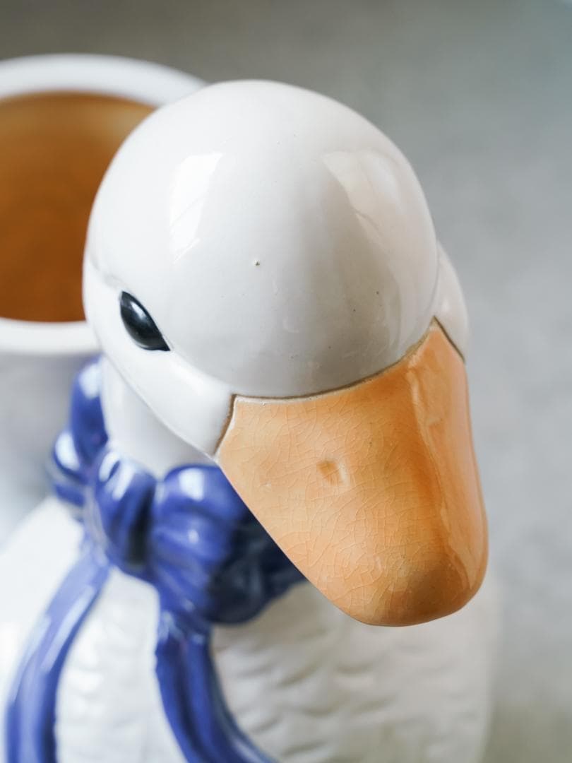 vintage アヒル 陶器 プランター 置物 アンティーク レトロ