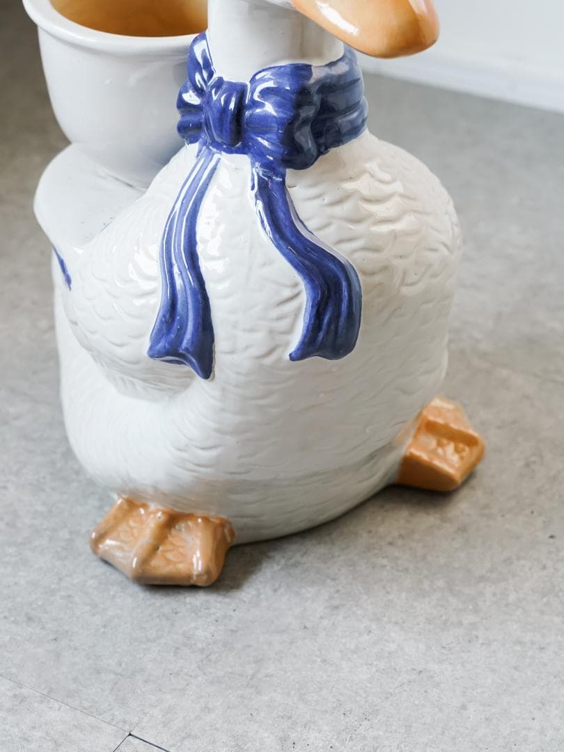 vintage アヒル 陶器 プランター 置物 アンティーク レトロ