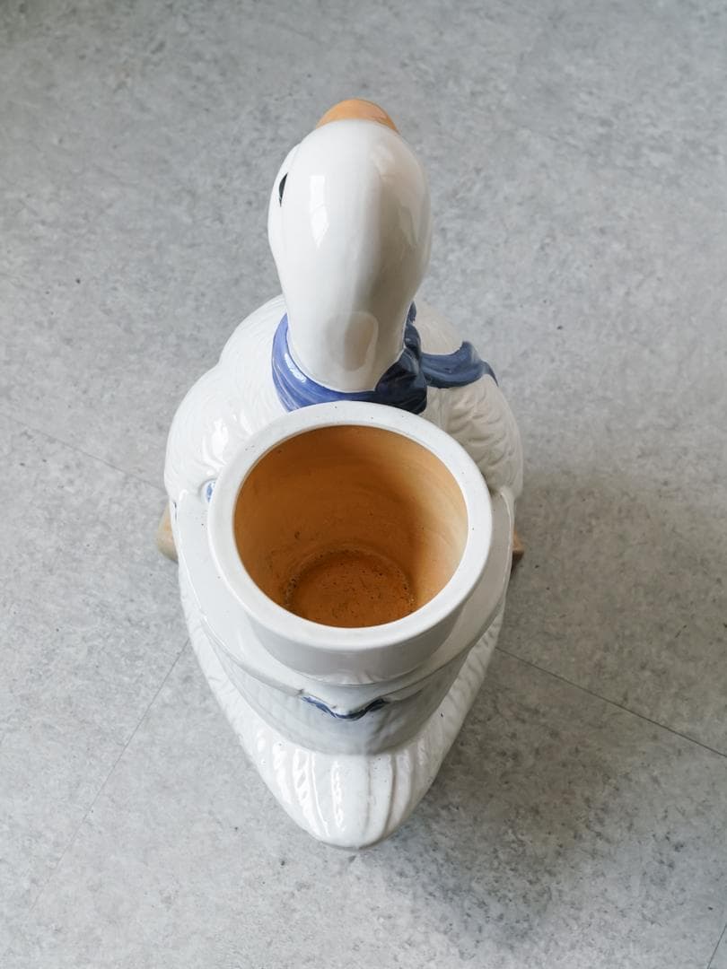 vintage アヒル 陶器 プランター 置物 アンティーク レトロ