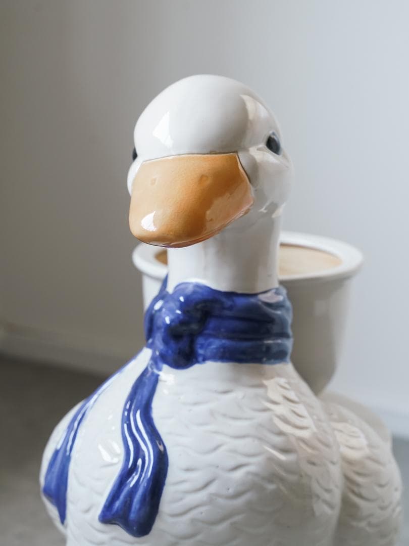 vintage アヒル 陶器 プランター 置物 アンティーク レトロ