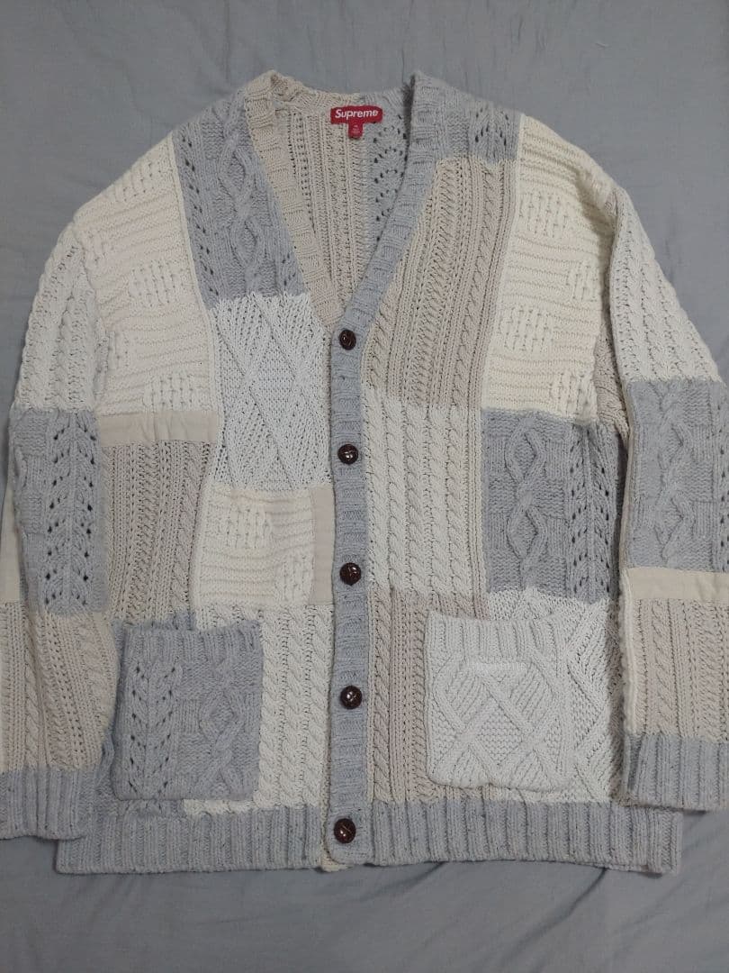 トップス Supreme Patchwork Cable Knit Cardigan XL