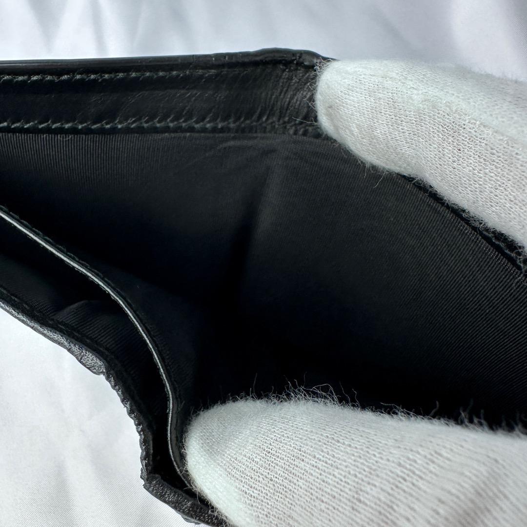 GUCCI グッチ 折り財布 ウルフ GGスプリーム ブラック レザー