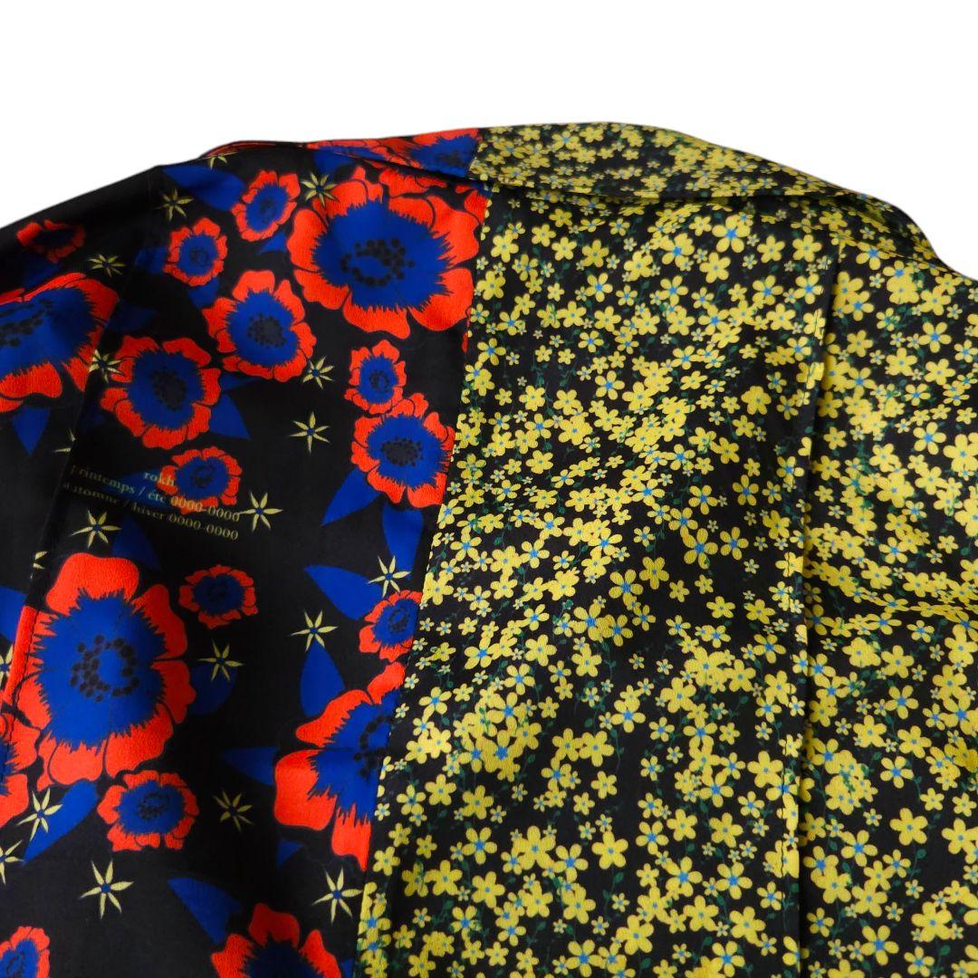 rokh ロク 花柄 ドッキングオープンカラーシャツ 半袖 L相当 極美品