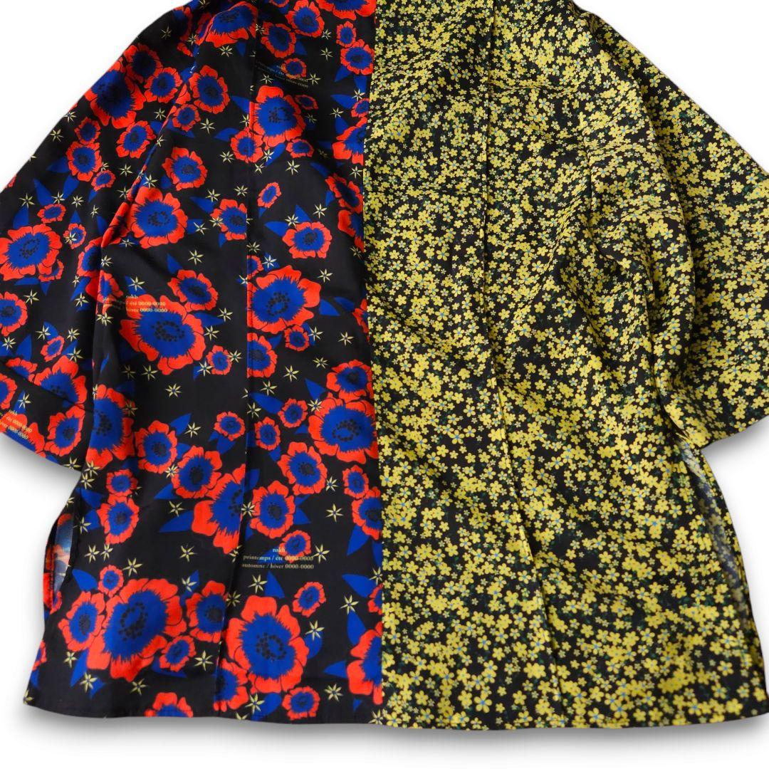 rokh ロク 花柄 ドッキングオープンカラーシャツ 半袖 L相当 極美品