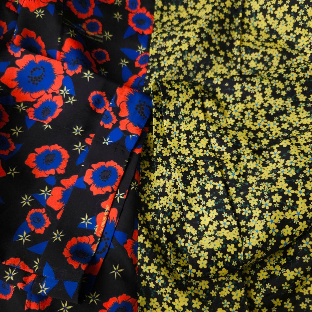 rokh ロク 花柄 ドッキングオープンカラーシャツ 半袖 L相当 極美品