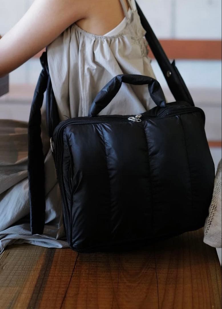 【calin 】quilting mothers pouch bag　-BLK-