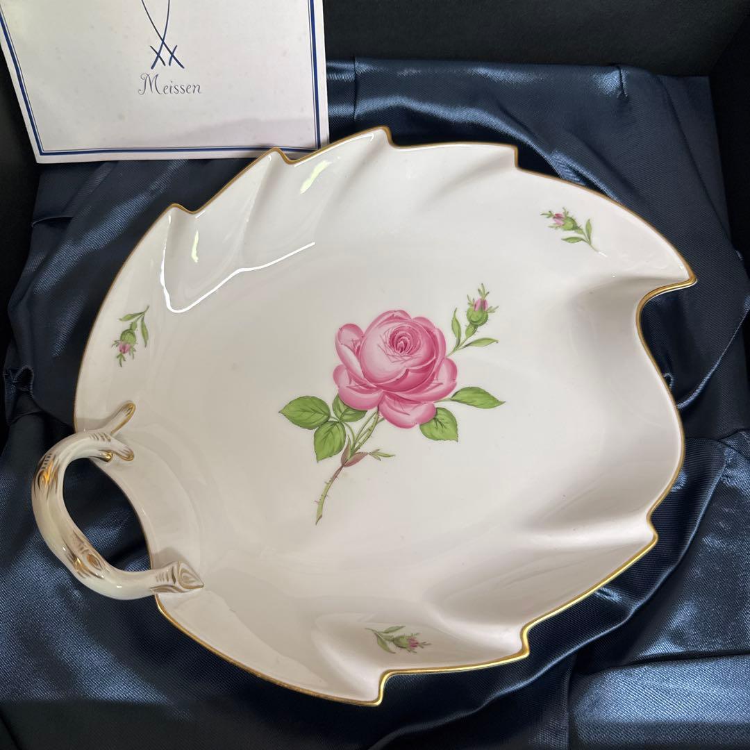 未使用　マイセン　ピンクローズ　皿