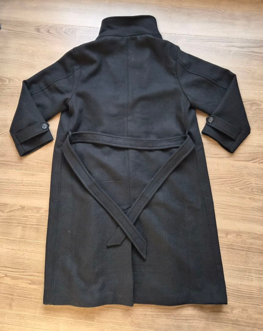 CLEL ウールブレンドテックメルトンダブルチェスターコート ブラック