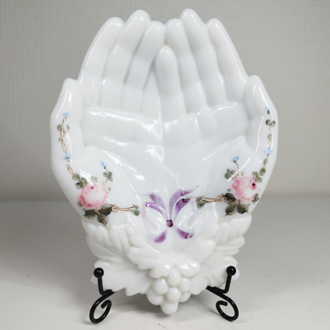 ウエストモアランド ビンテージ ミルクガラス プレート 皿 裏に刻印有 IE3q