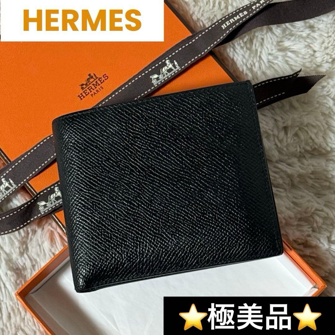 ⭐️極美品⭐️　HERMES　MC2 タレス ヴォーエプソン　二つ折り財布　ブラック
