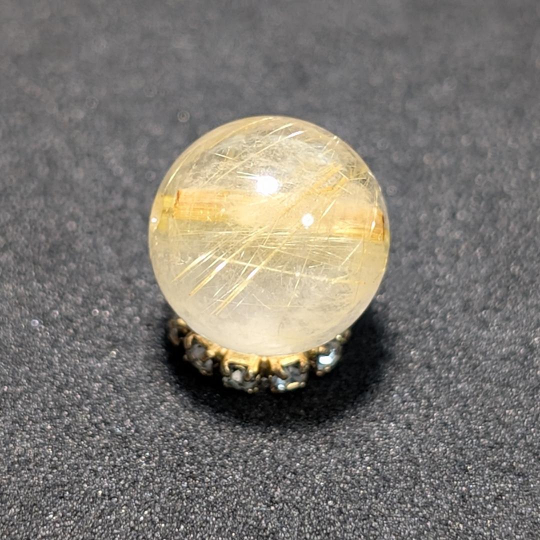 一点物【鋭く柔らかいルチル】タイチンルチル 10ミリ 粒売り 貫通穴あり