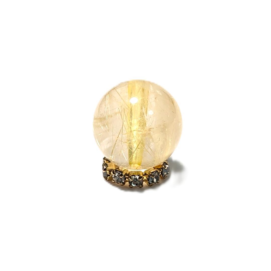 一点物【鋭く柔らかいルチル】タイチンルチル 10ミリ 粒売り 貫通穴あり