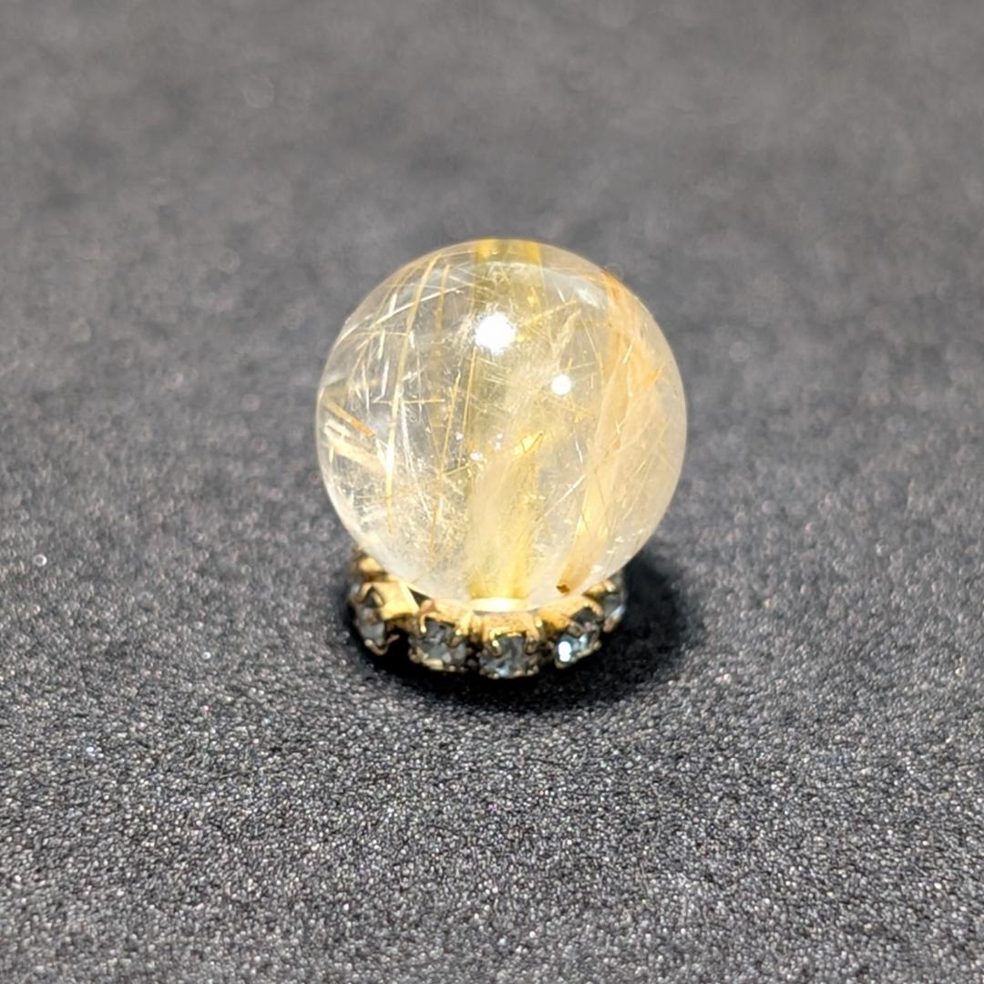 一点物【鋭く柔らかいルチル】タイチンルチル 10ミリ 粒売り 貫通穴あり