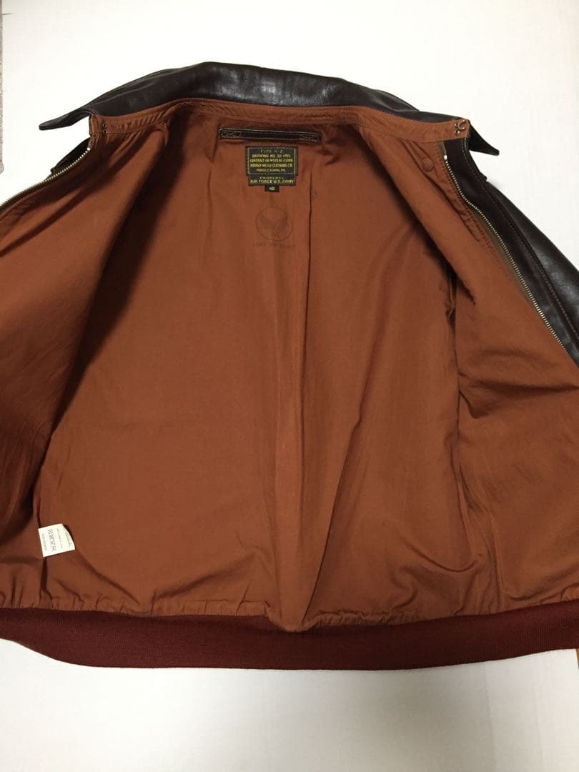 未使用級THE FEW A-2　ホース ROUGH WEARツインラベル　赤リブ