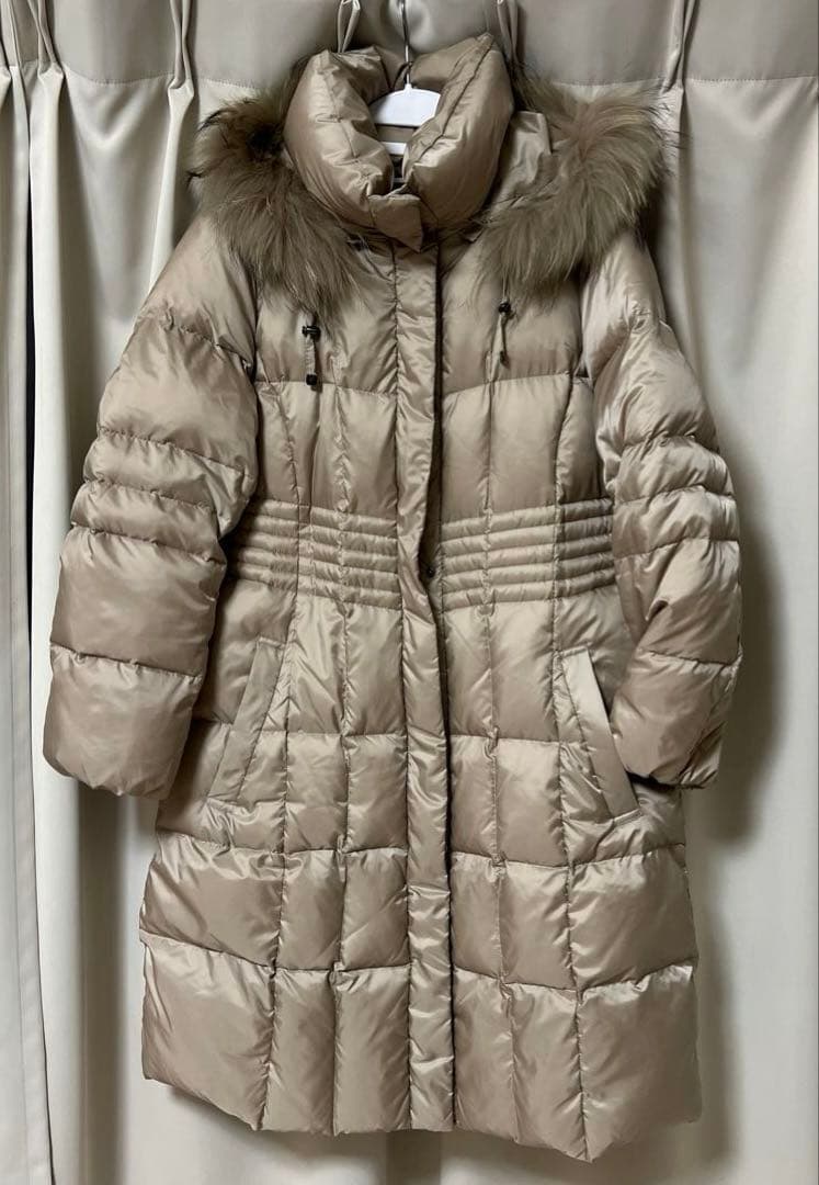 23区洗えるロングダウンコート　ベージュ　サイズ44