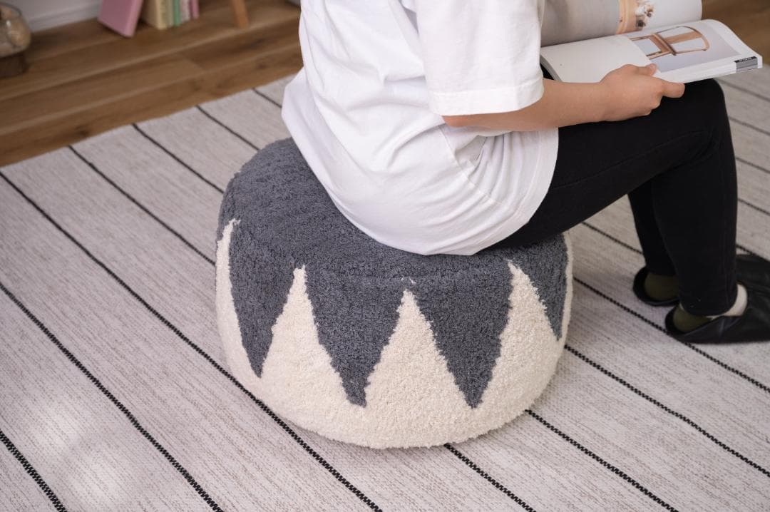 オットマン 椅子 北欧 コットン 大きめ グレー FAB-001 N01