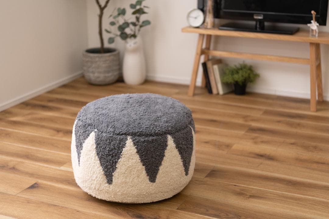 オットマン 椅子 北欧 コットン 大きめ グレー FAB-001 N01