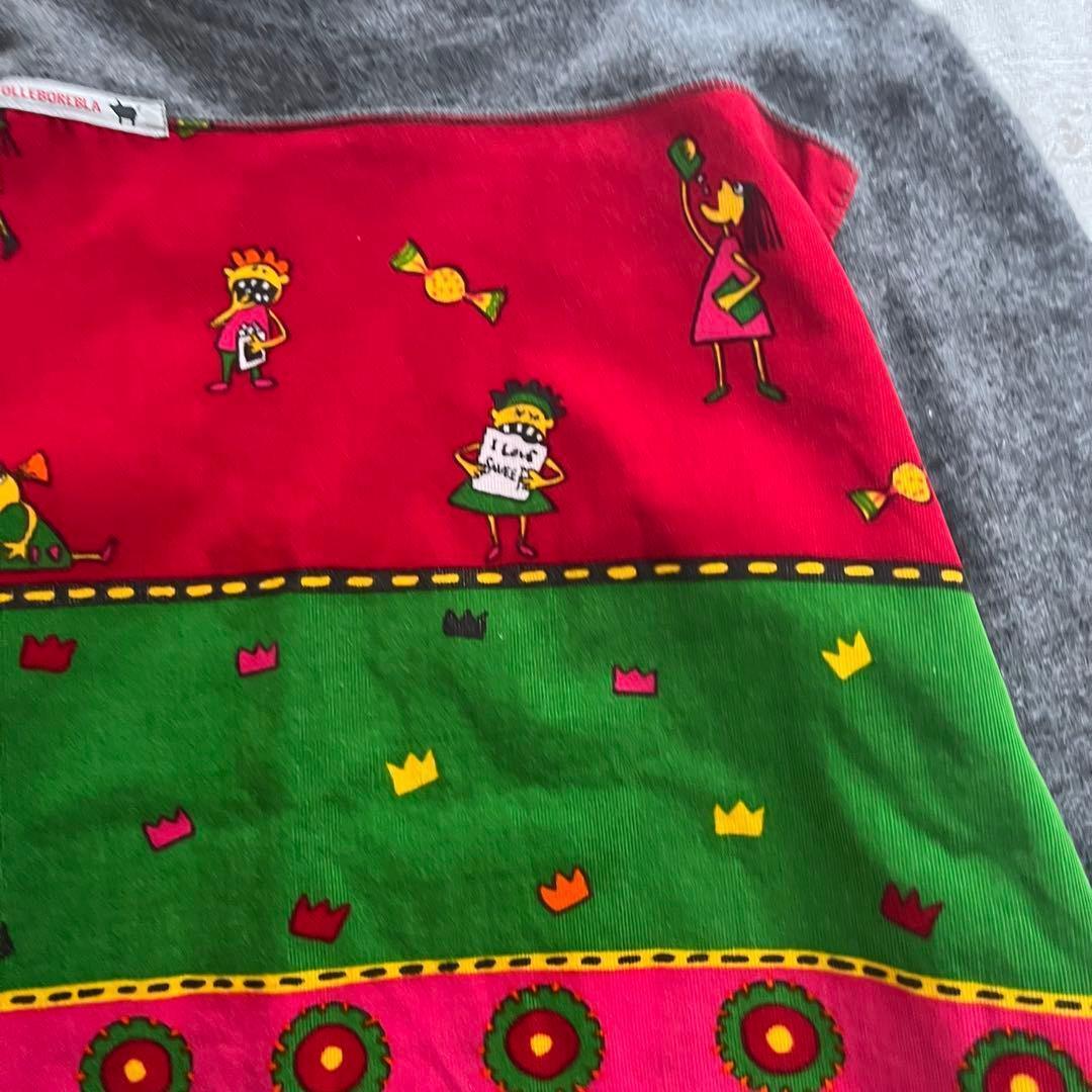 美品＊アルベロベロ　カラフル刺繍×切替デザイン　遊び心あふれるニット　アンゴラ混