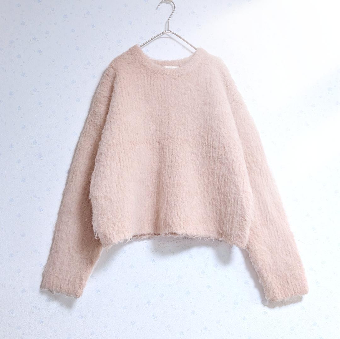 まりっぺ様Whim Gazette ミックスヤーンクルーネックニットプルオーバー