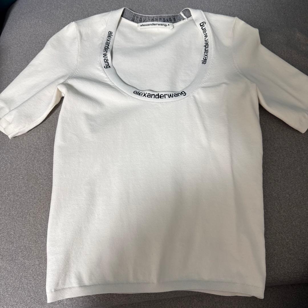 AlexanderwangストレッチニットロゴジャカードショートスリーブTシャツ