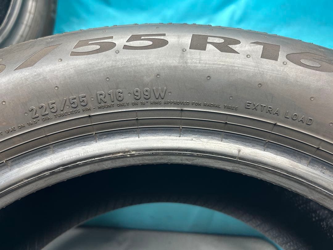 ②2024年製225/55R16バリ山！ツブ有り！中古タイヤ2本セット