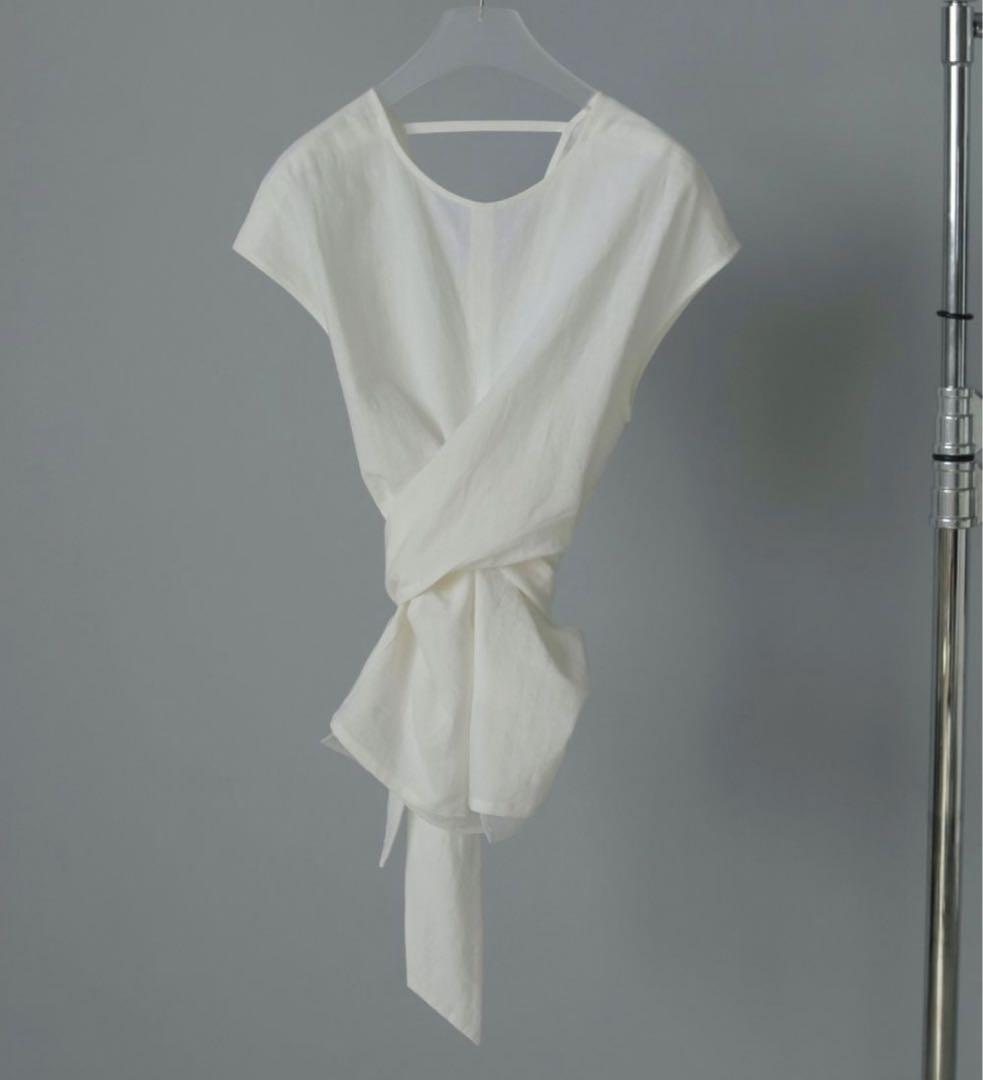 anuke Linen Cachecoeur Tops ホワイト