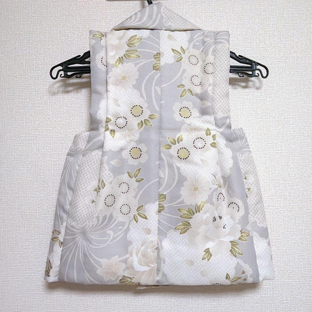 【ひよこ商店】七五三着物フルセット 3歳女の子 被布 金グレー花レトロ ウタタネ