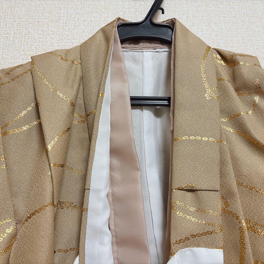 【ひよこ商店】七五三着物フルセット 3歳女の子 被布 金グレー花レトロ ウタタネ