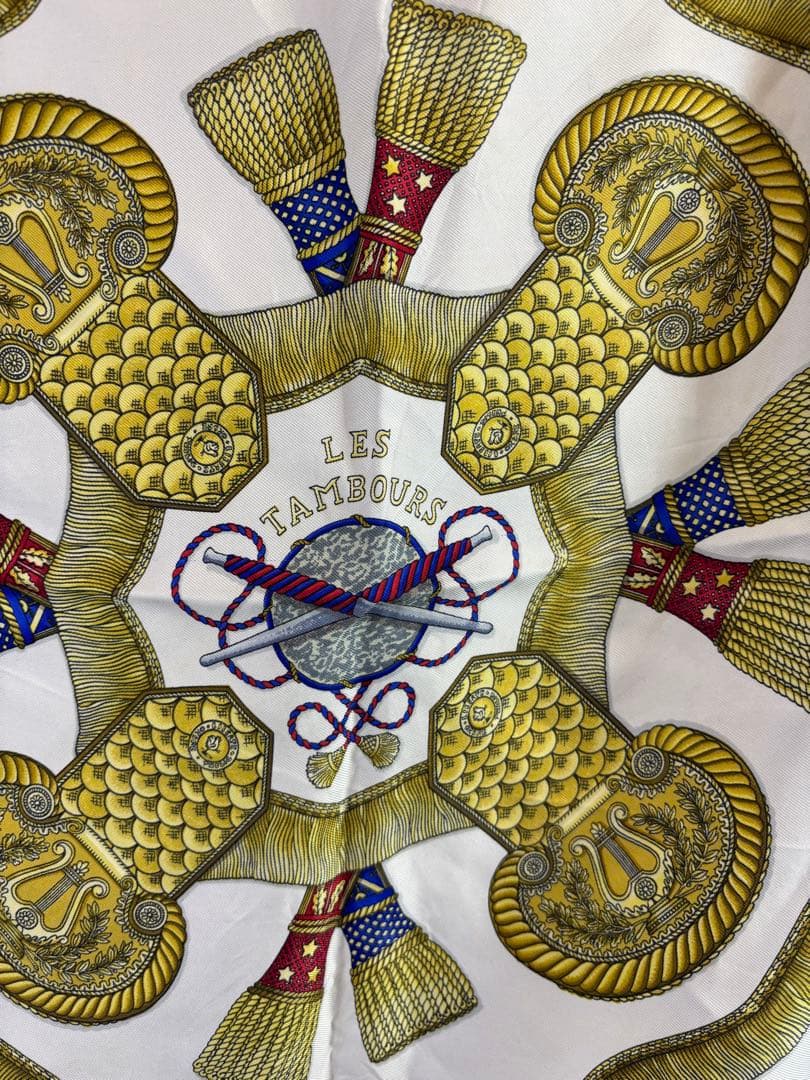 フランス製 HERMES シルク100% 大判 スカーフ ヴィンテージ オールド