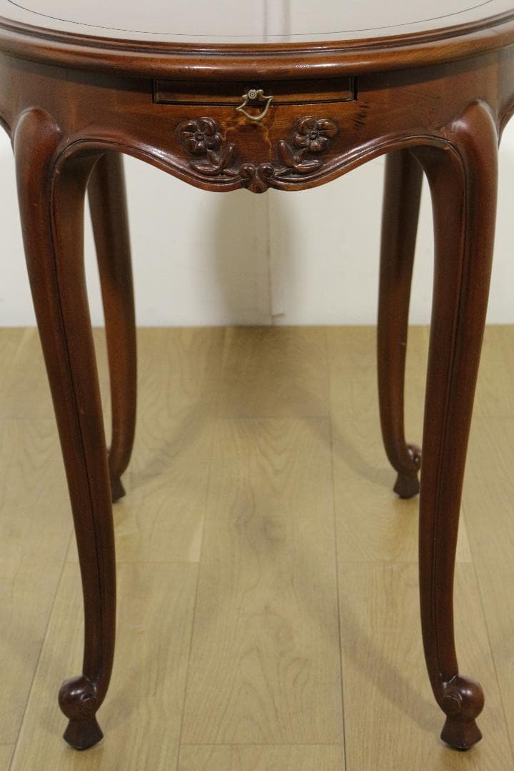 木製テーブル★クラシック★ネコ脚★スライドテーブル★