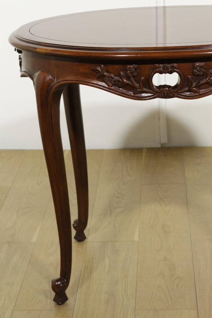 木製テーブル★クラシック★ネコ脚★スライドテーブル★