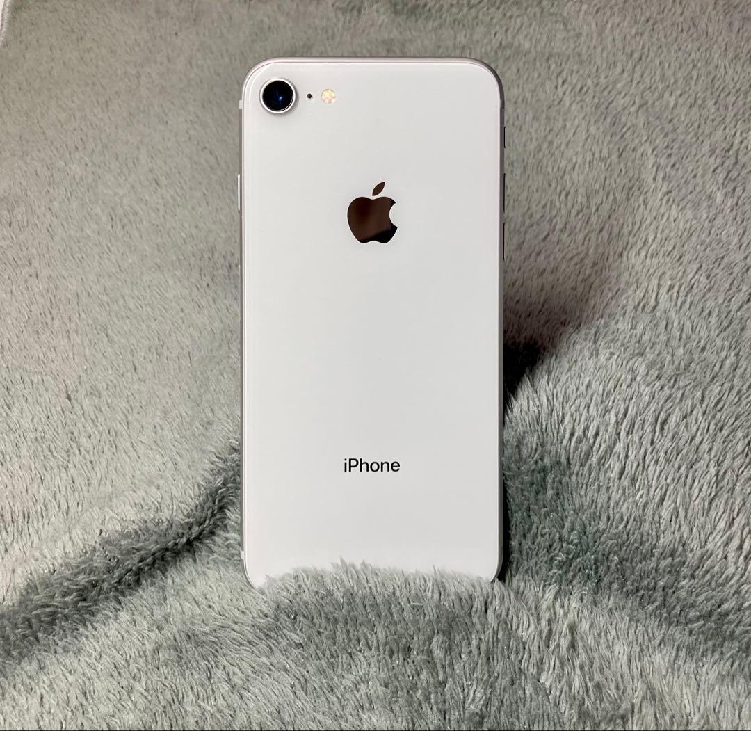 【美品】iPhone 8 64GB ホワイト SIMフリー 純正バッテリー 本体