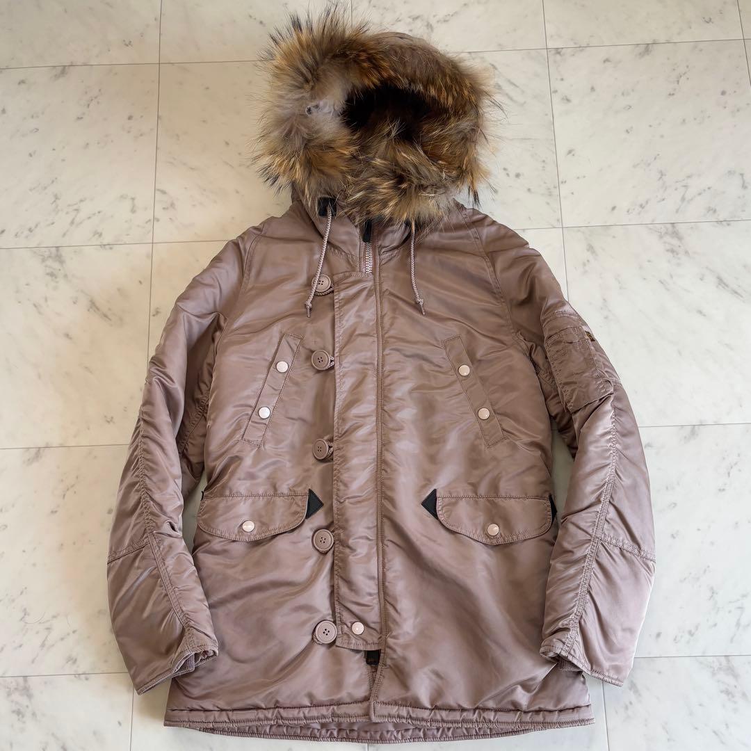 希少カラー✨ アルファ N-3B フライトジャケット ラクーンファー L ピンク