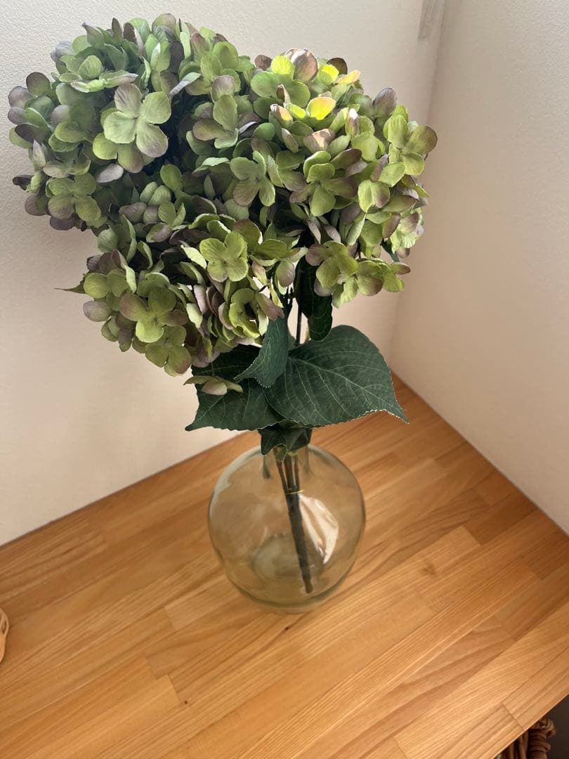 アジサイ アートフラワー 青緑 グラデーション