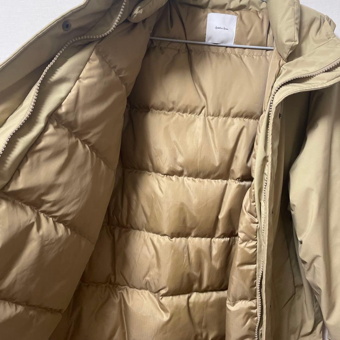 【美品】撥水フーデッドダウンハーフコート 38