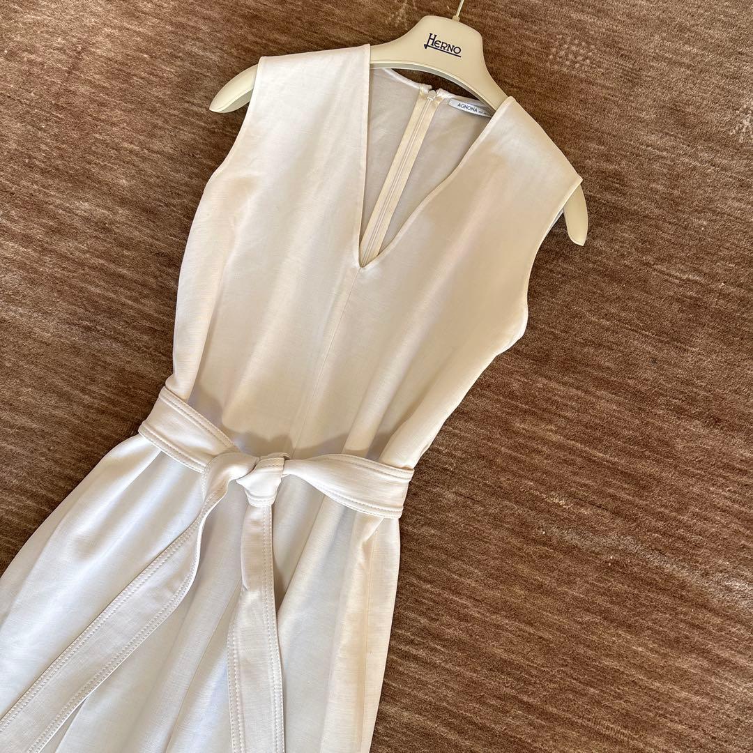 アニオナ AGNONA ホワイト ジャンプスーツ