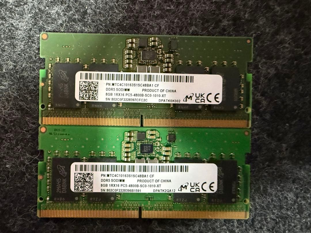 メモリー DDR5 PC5-4800B-SC0-1010-XT 16GB (8GBx2)