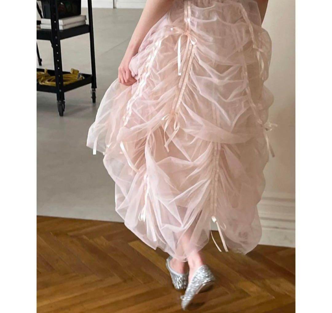 スカート Ballerina drawstring ribbon skirt