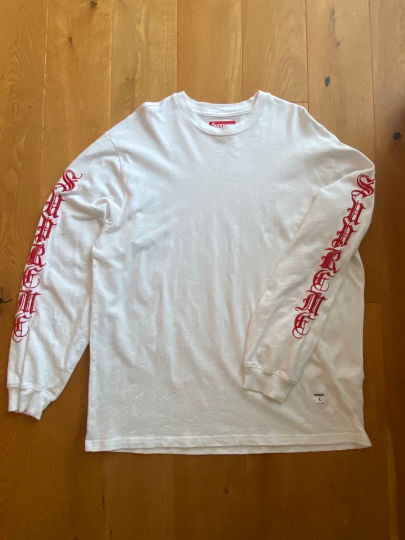 Supreme Old English L/S 長袖カットソー L 24aw 白