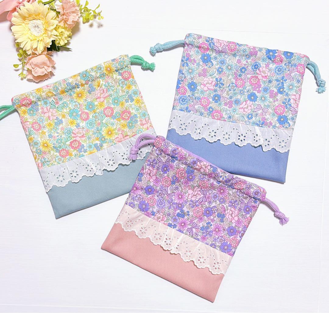 入園入学グッズ　ハンドメイド　レッスンバッグ　上履き入れ　給食袋　ランチマット