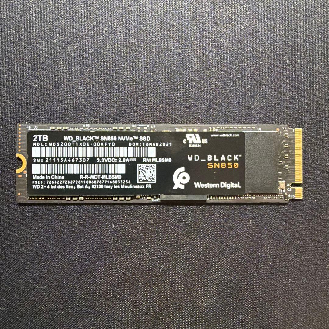 内蔵型SSD WD_BLACK SN850 2TB NVMe SSD