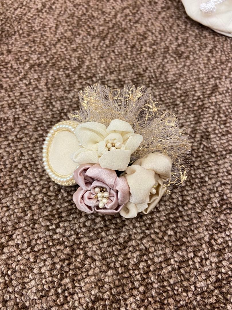 年末年始　特価　花はらべ３才６点被布セット　★ 水彩花／くすみグリーン★