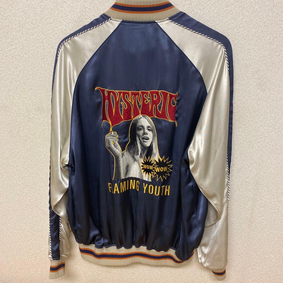 HYSTERIC GLAMOUR スカジャン XL ネイビー×ホワイト