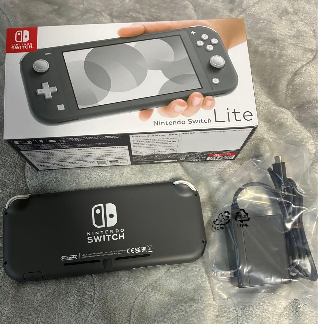 Nintendo Switch Lite グレー ケースグリーン 本体 箱付き