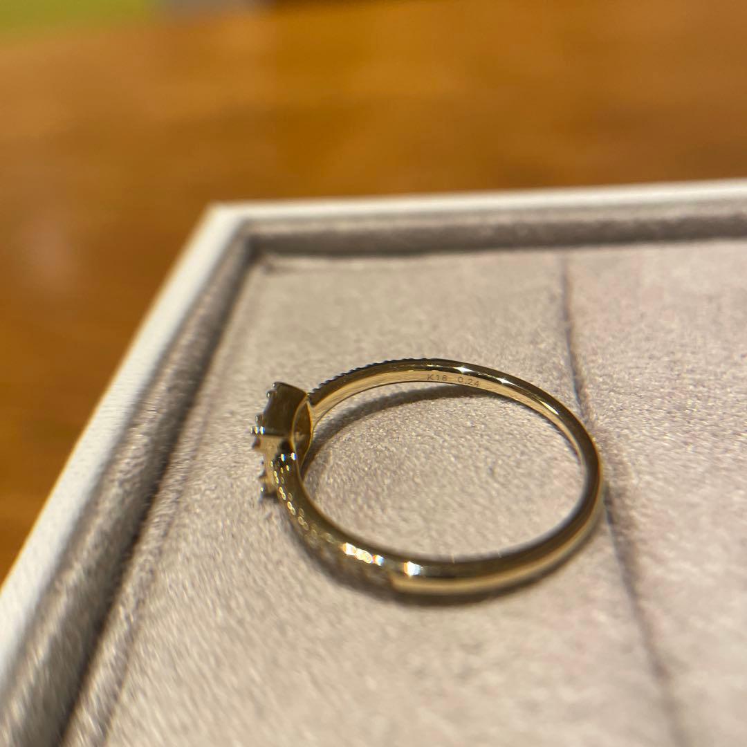値下美品☆BELLESIORA ベルシオラ K18YGダイヤモンドリング 11号