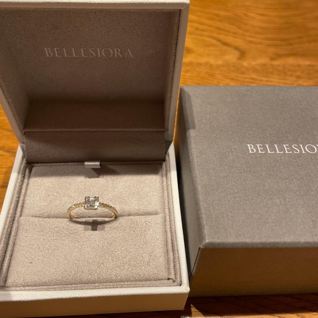 値下美品☆BELLESIORA ベルシオラ K18YGダイヤモンドリング 11号